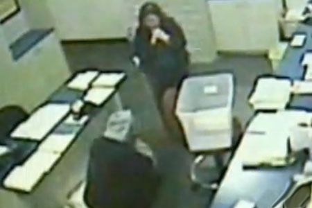 Gunman prays with bank clerk , then robs her thumbnail